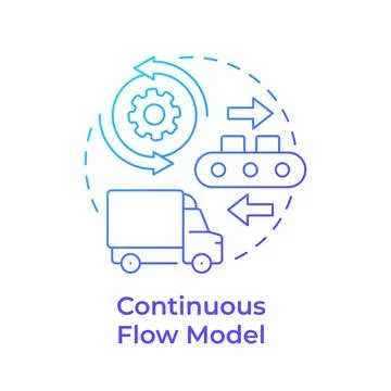 Continuous flow model blue gradient concept icon Stock Illustration