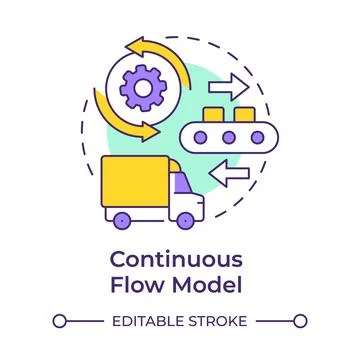 Continuous flow model multi color concept icon Stock Illustration