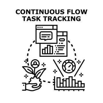 Continuous flow task tracking vector concept illustration Stock Illustration