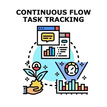 Continuous flow task tracking vector concept illustration Stock Illustration
