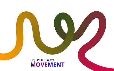 Continuous flowing line with earth tone gradients forming elegant loops on .. Stock Illustration