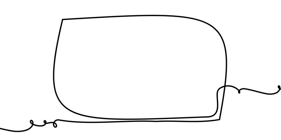 Continuous frame line doodle pencil square border black art vector one. Line Stock-Illustration