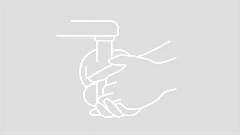 Continuous hand washing under tap graphic animation. Alpha channel Stock Footage 301457868