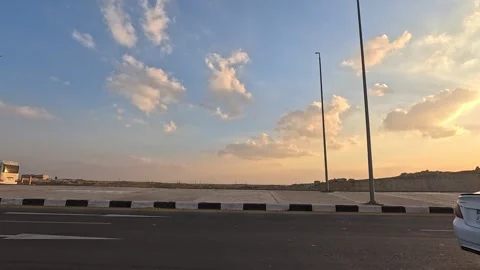 Continuous Highway Traffic Along Cairo Ain Sokhna Desert Road Toward Red Sea Stock Footage 330009316