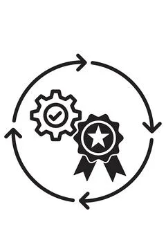 Continuous Improvement and Quality Management Line Art Vector Icon Ilustración de archivo
