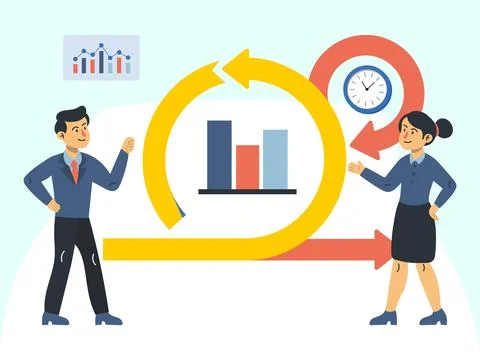 Continuous Improvement Concept Illustration Style Stock Illustration