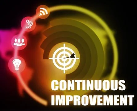 Continuous improvement concept plan graphic background color Illustrazione stock