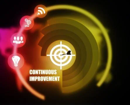 Continuous improvement concept plan graphic background color Stock Illustration