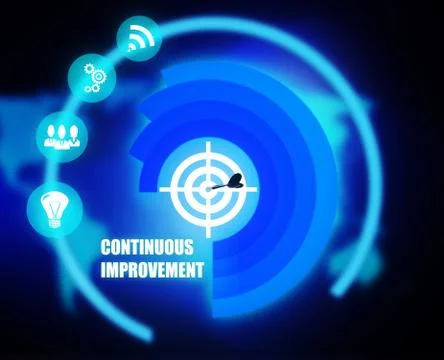 Continuous improvement concept plan graphic background color Stock Illustration