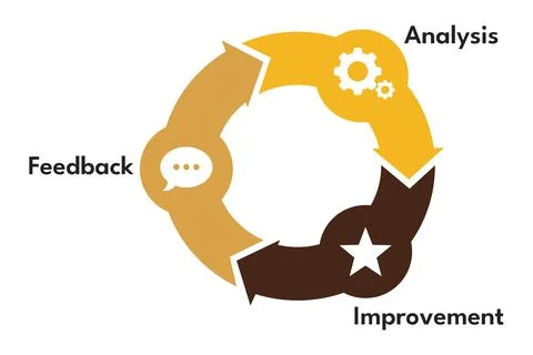 Continuous Improvement Cycle Showing Stages for CRM Strategy Иллюстрация