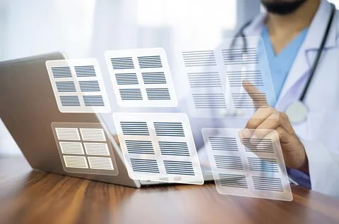 Continuous improvement in data management practices empowers doctors to del.. Stock-Fotos