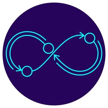 Continuous Improvement Icon. Minimalistic neon outline Stock Illustration
