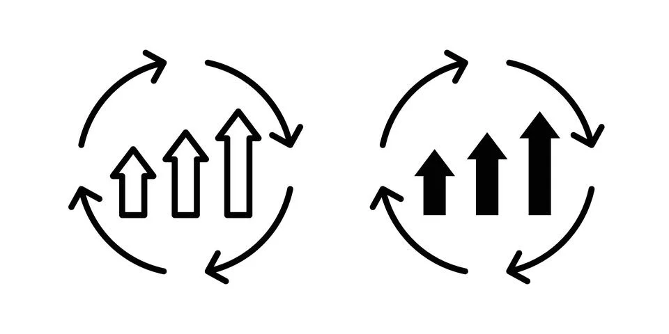 Continuous improvement icon for web projects Illustrazione stock