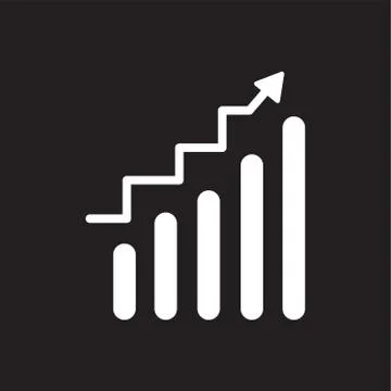 Continuous improvement icon,flat vector sign isolated on black background. Si Stock Illustration