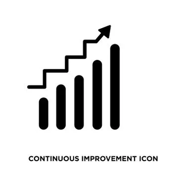 Continuous improvement icon,flat vector sign isolated on white background. Si Stock Illustration