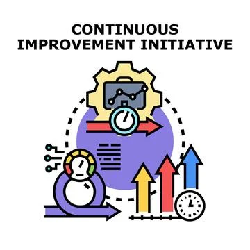 Continuous improvement initiative for business development strategy Stock Illustration