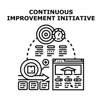 Continuous improvement initiative for business development goals Stock Illustration