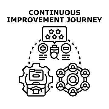 Continuous improvement journey process developing business strategies 스톡 일러스트