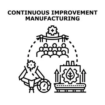 Continuous improvement manufacturing process for business development Stock Illustration
