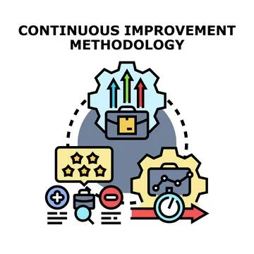 Continuous improvement methodology process developing strategy Stock Illustration