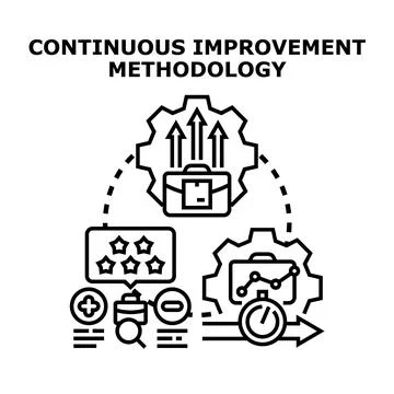 Continuous improvement methodology process developing strategy Stock Illustration