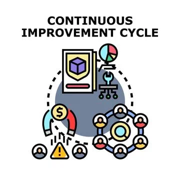 Continuous improvement process cycle for business growth Stock Illustration