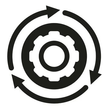 Continuous improvement process cycle with gear icon 스톡 일러스트