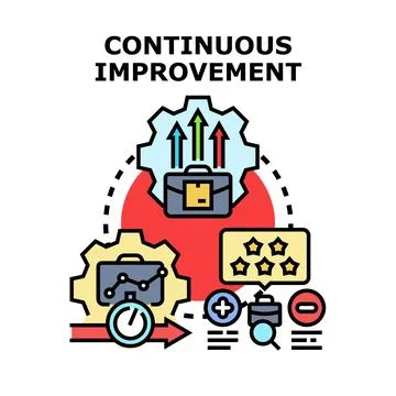 Continuous improvement process optimizing business performance concept Stock Illustration