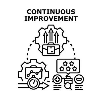 Continuous improvement process optimizing business performance concept Stock Illustration
