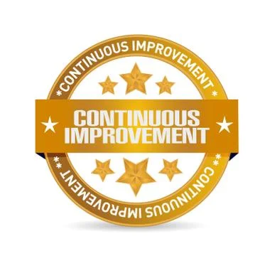 Continuous improvement seal sign concept Illustrazione stock