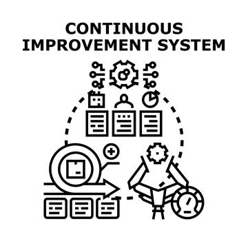Continuous improvement system for business development strategy Stock Illustration