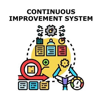 Continuous improvement system for business development strategy Stock Illustration