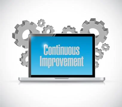 Continuous improvement tech computer sign concept Illustrazione stock