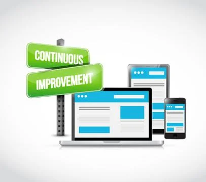 Continuous improvement technology sign concept 库存插图