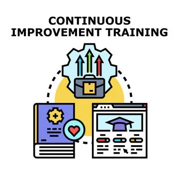 Continuous improvement training improving business efficiency learning Stock Illustration