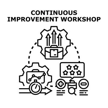 Continuous improvement workshop process for business development Stock Illustration