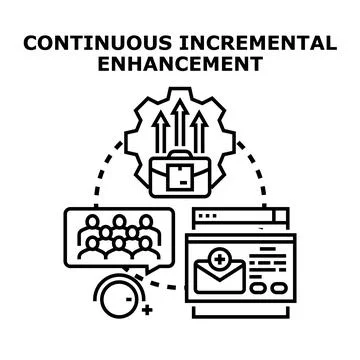 Continuous incremental enhancement vector concept Stockillustratie