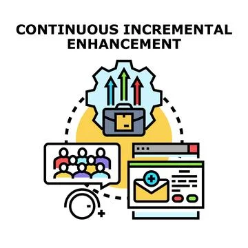 Continuous incremental enhancement vector concept Stock Illustration