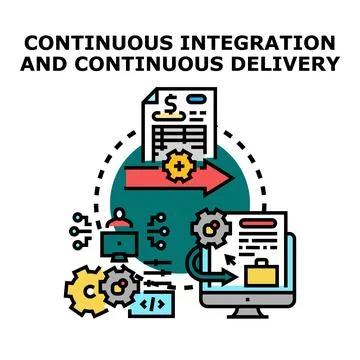 Continuous integration and delivery methodology cycle Illustrazione stock