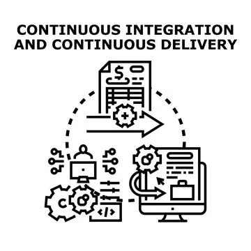 Continuous integration and delivery methodology cycle 库存插图