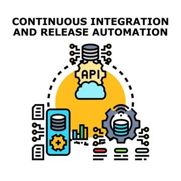 Continuous integration and release automation software development Stockillustratie
