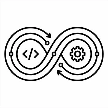 Continuous integration continuous deployment pipeline icon 8K with image rati 스톡 일러스트
