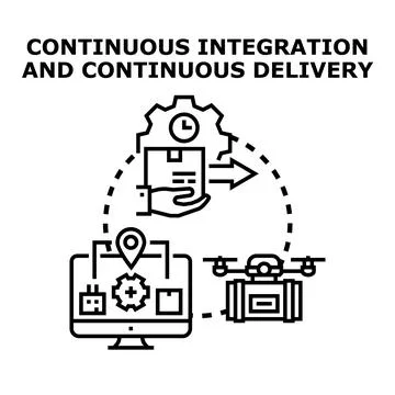 Continuous integration delivery optimizing software development process Illustrazione stock