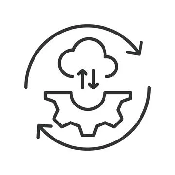 Continuous integration icon in line design. integration, cloud, update, process Illustrazione stock