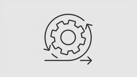 Continuous integration outline animation set Stock Footage 344175233