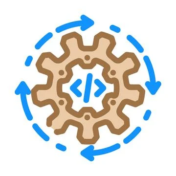 Continuous integration software color icon vector illustration イラスト素材