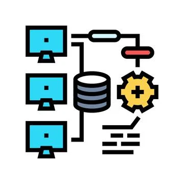 Continuous integration software color icon vector illustration 스톡 일러스트