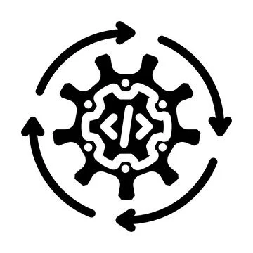 Continuous integration software glyph icon vector illustration Stock-Illustration