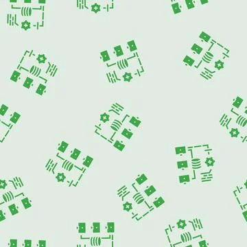 Continuous integration software glyph seamless pattern イラスト素材