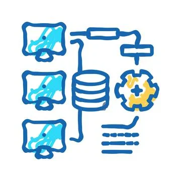 Continuous integration software icon doodle illustration 库存插图
